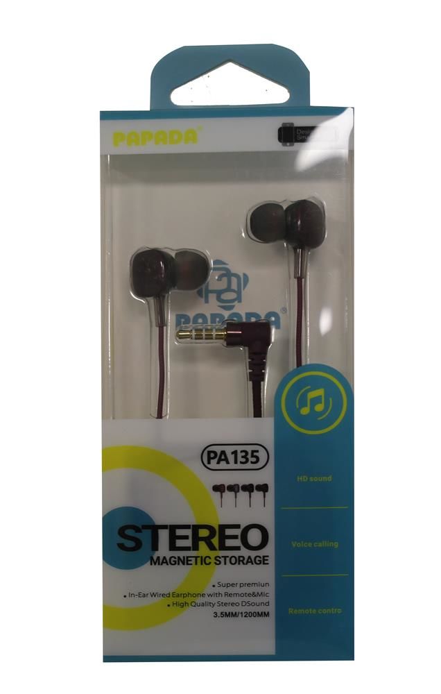 Megatech Papada PA135 Mürdüm 3.5mm Jak Bağlantılı Mikrofonlu Kablolu Kulak İçi Kulaklık