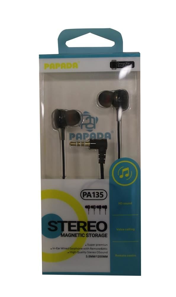 Megatech Papada PA135 Siyah 3.5mm Jak Bağlantılı Mikrofonlu Kablolu Kulak İçi Kulaklık