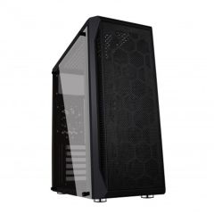Hiper Zoe Gaming Rainbow Midi‑Tower ATX Kasa 500 W RGB Fanlı Temperli Cam Siyah