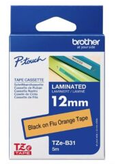 Brother TZE-B31 Fosforlu Turuncu Üzerine Siyah Etiket Güçlü