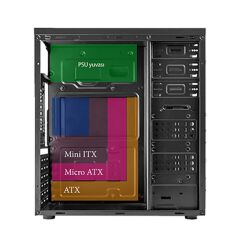 Vento TA-K62 650W 1x80mm Fan USB 3.0 Midi Tower Siyah Kasa