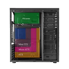 Vento TA-K62 650W 1x80mm Fan USB 3.0 Midi Tower Siyah Kasa