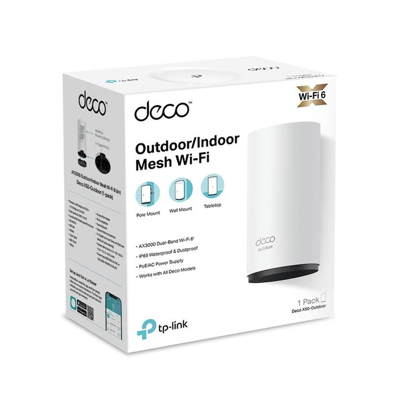 TP-LINK Deco X50-Outdoor AX3000 Mesh Wi-Fi 6 Sistemi (Tekli)