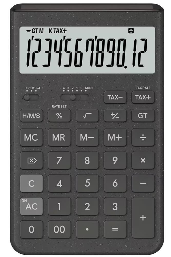 Casio JT-200T-GY 12 Haneli Gri Masa Üstü Hesap Makinesi - Vergi ve Kur Dönüştürücü Fonksiyonlu