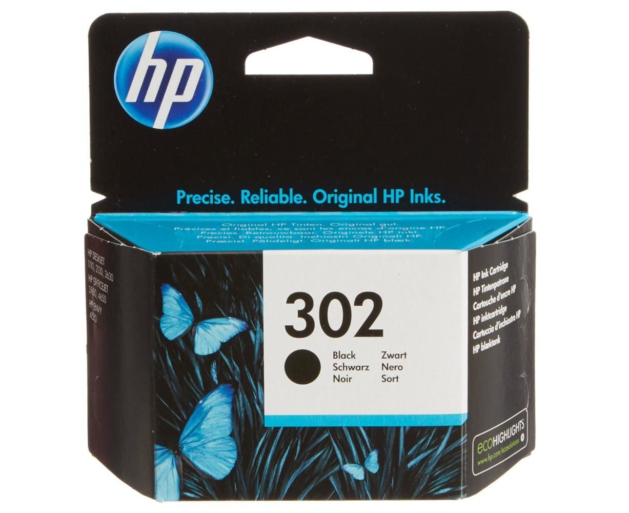HP 302 Siyah (Black) Orijinal Mürekkep Kartuşu (F6U66AE)