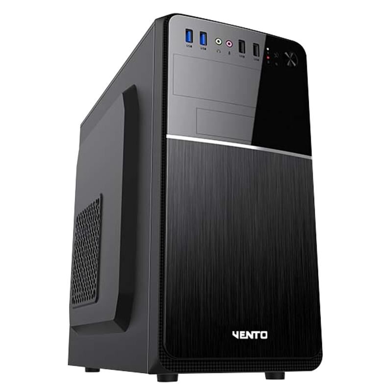 VENTO CIO TML117 350W (PEAK) Micro ATX Kasa Siyah – 350 W Peak PSU Dahili Micro ATX / Mini‑ITX Anakart Desteği, 2×USB 3.0, 1×Kulaklık, 1×Mikrofon Girişi, Çelik Gövde, Siyah
