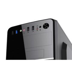 VENTO CIO TML117 350W (PEAK) Micro ATX Kasa Siyah – 350 W Peak PSU Dahili Micro ATX / Mini‑ITX Anakart Desteği, 2×USB 3.0, 1×Kulaklık, 1×Mikrofon Girişi, Çelik Gövde, Siyah