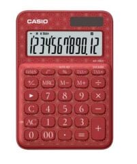 Casio MS-20UC-JRD Kırmızı (Jolly Red) 12 Haneli Vergi ve Zaman Hesaplamalı Mini Masa Üstü Hesap Makinesi