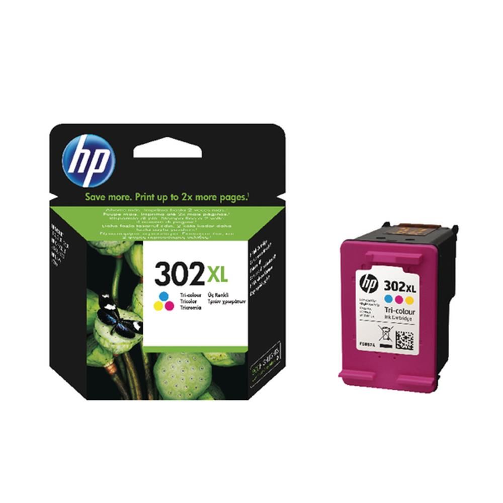 HP 302XL Üç Renkli (Tri-color) Orijinal Yüksek Kapasiteli Mürekkep Kartuşu (F6U67AE)