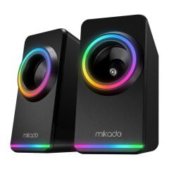 Mikado MD-182 2.0 3W+3W RGB Aydınlatmalı USB + 3.5mm AUX 5V Multimedya Speaker