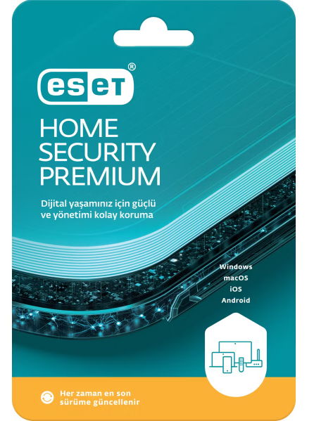ESET HOME Security Premium 5 Kullanıcı 1 Yıl Lisans Antivirüs İnternet Güvenlik Yazılımı 5 Cihaz 12 Ay Dijital Koruma Paketi