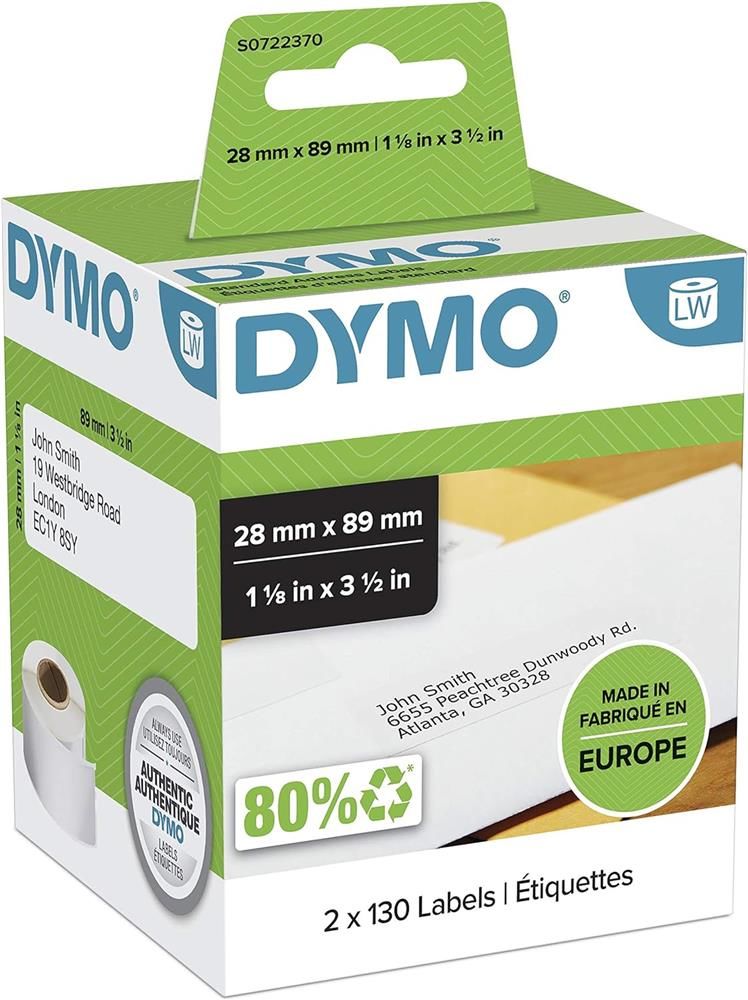 DYMO S0722370 LW Adres Etiketi 260’lı Paket 89 x 28 mm (99010)