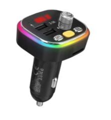 S-link SL-BT306 Çift USB Çıkışlı 5V 3.1A Rainbow RGB Işıklı LED Ekranlı TF Kart Destekli Bluetooth V5.0 Araç FM Transmitter