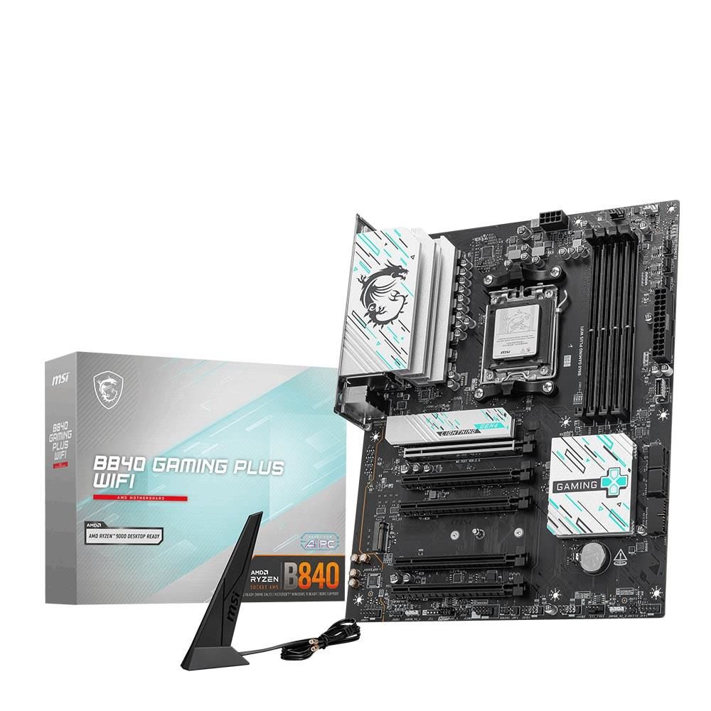 MSI B840 GAMING PLUS WIFI AMD B840 Çipset DDR5 8000 MT/s (OC) AM5 Soket ATX Anakart Wi‑Fi 7 ve 2.5 Gb LAN HDMI M.2 Desteği