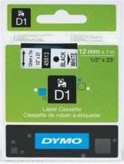 DYMO S0720530 D1 Yedek Şerit, 12 mm x 7 m, Beyaz-Siyah (45013)