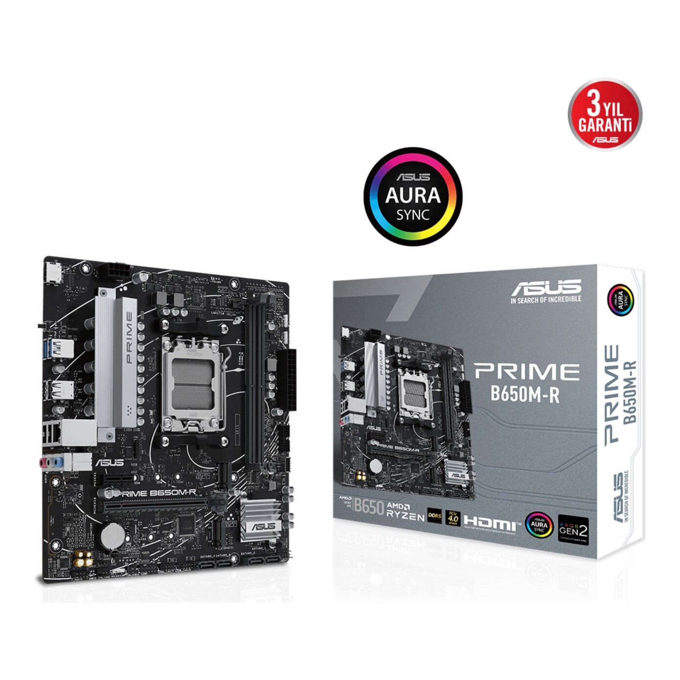 Asus Prime B650M-R AMD B650 AM5 Soket DDR5 7200MHz (OC) mATX Anakart