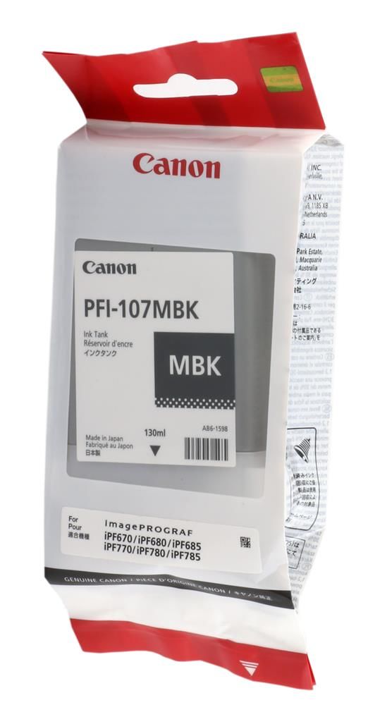 Canon PFI-107MBK Matte Black Mat Siyah 130ml Mürekkep Kartuşu (iPF670, iPF680, iPF685, iPF770, iPF780, iPF785)