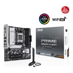 Asus PRIME B840M-A WIFI AMD B840 AM5 DDR5 7600MHz (OC) HDMI 2xDP 3x M.2 Wi-Fi 6E mATX Anakart