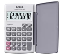 Casio LC-401LV-WE 8 Haneli Beyaz Cep Tipi Hesap Makinesi