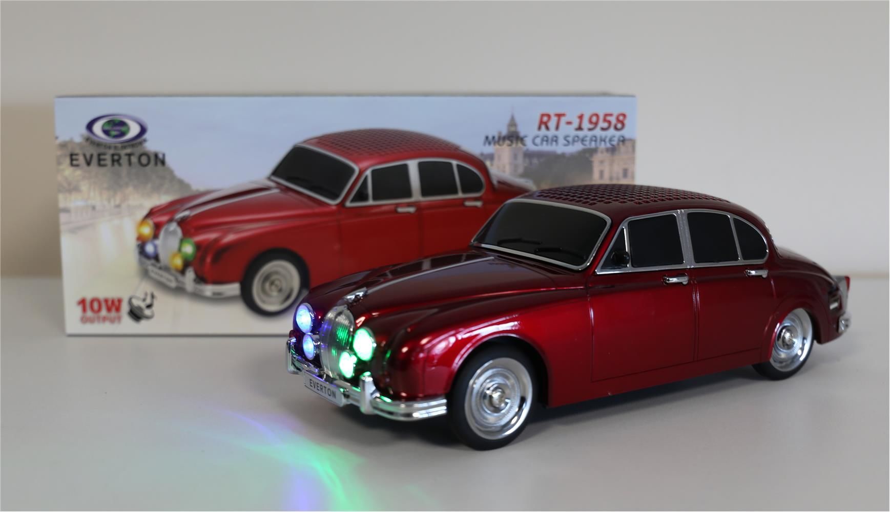 EVERTON RT-1958 Kırmızı Arabalı Bluetooth FM-USB-TF-Aux Şarjlı Nostaljik Radyo