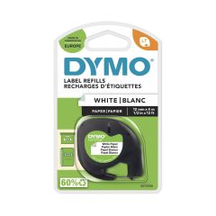 DYMO S0721510 LetraTag Kağıt Şerit 12mm x 4m Beyaz (59421)