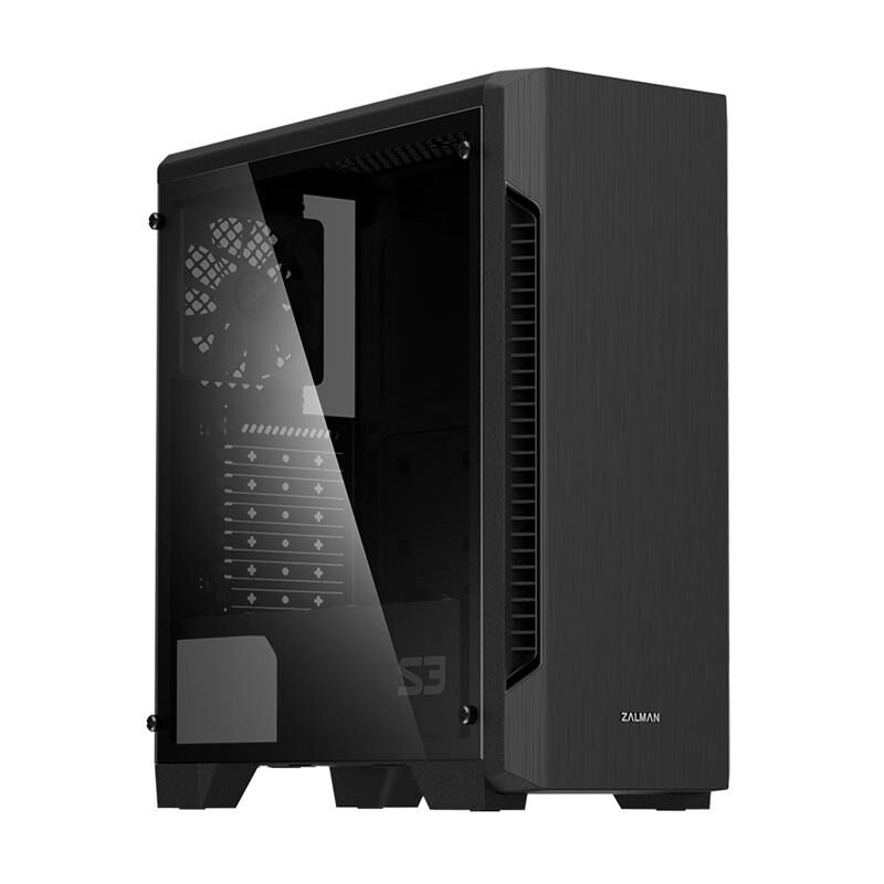 ZALMAN S3TG PSU Yok 3×120 mm Fanlı ATX Mid‑Tower Siyah Temperli Cam Panel Kasasız PSU Destekli