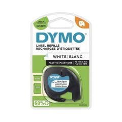 DYMO S0721660 LetraTag Plastik Şerit 12mm x 4m Beyaz (91201)