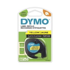 DYMO S0721620 LetraTag Plastik Şerit 12mm x 4m Sarı (59423)