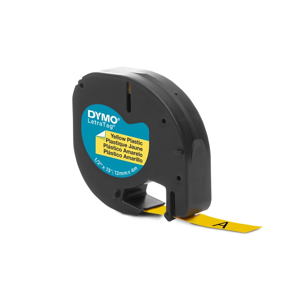 DYMO S0721620 LetraTag Plastik Şerit 12mm x 4m Sarı (59423)