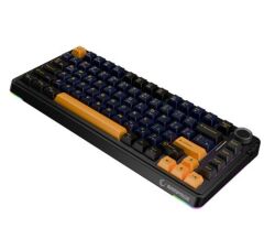 Rampage Quell Siyah Hot-Swap 2.4GHz + Bluetooth Kablosuz RGB Gasket Mount Oil Switch Türkçe Q Dizilim PBT Keycap Mekanik Klavye