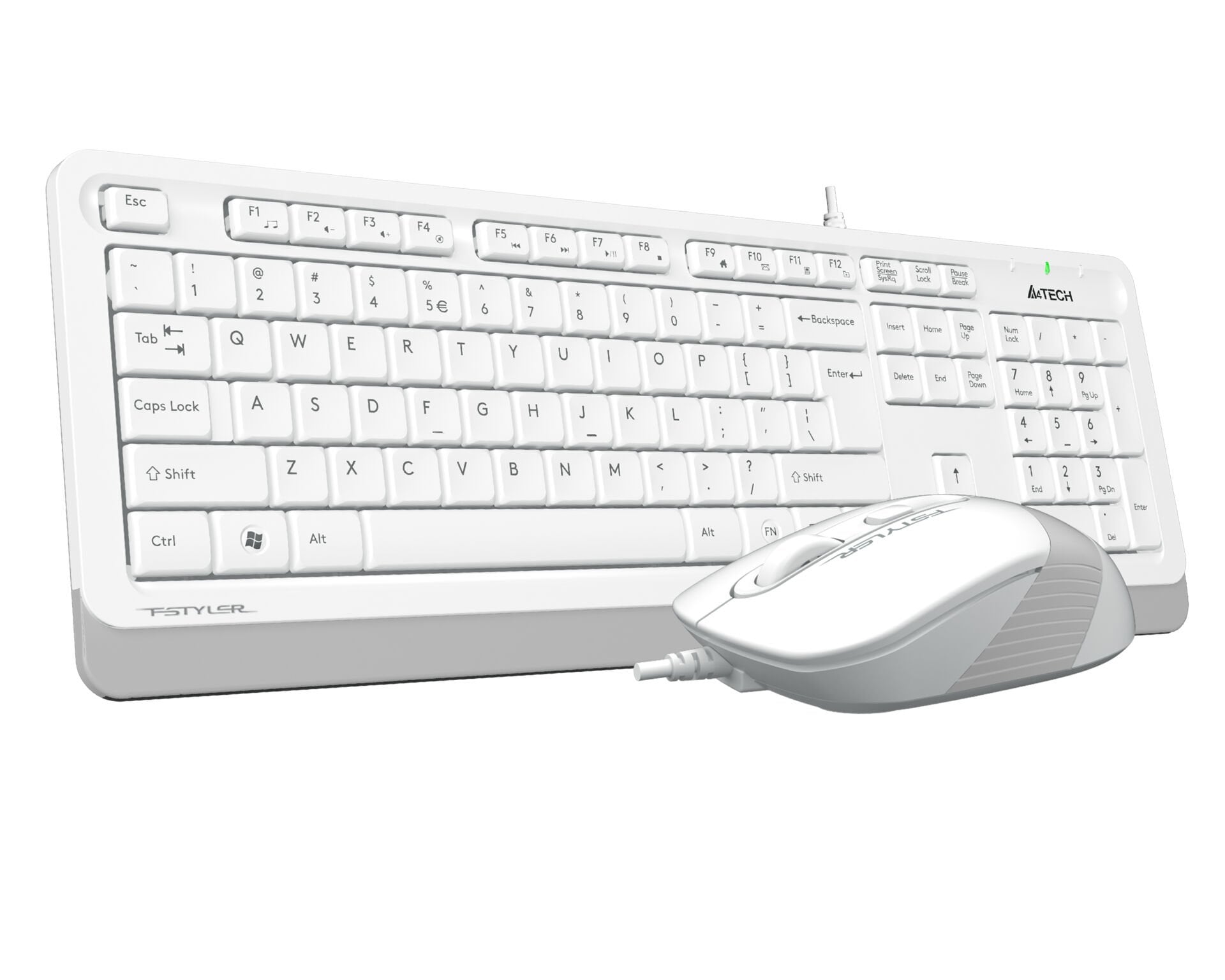 A4 Tech Fstyle F1010 Kablosuz Fstyler Q TR Beyaz Multimedya Klavye & Optik Mouse Seti