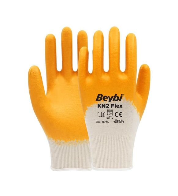Beybi Nitril PMK KN2 Flex 9 Beden Nitril Kaplı Pamuk Eldiven (3121x)¾ Nitril Kaplıdır