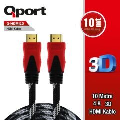 QPORT Q-HDMI10 10 Metre HDMI 1.4v Full HD Altın Uçlu Görüntü ve Ses Kablosu