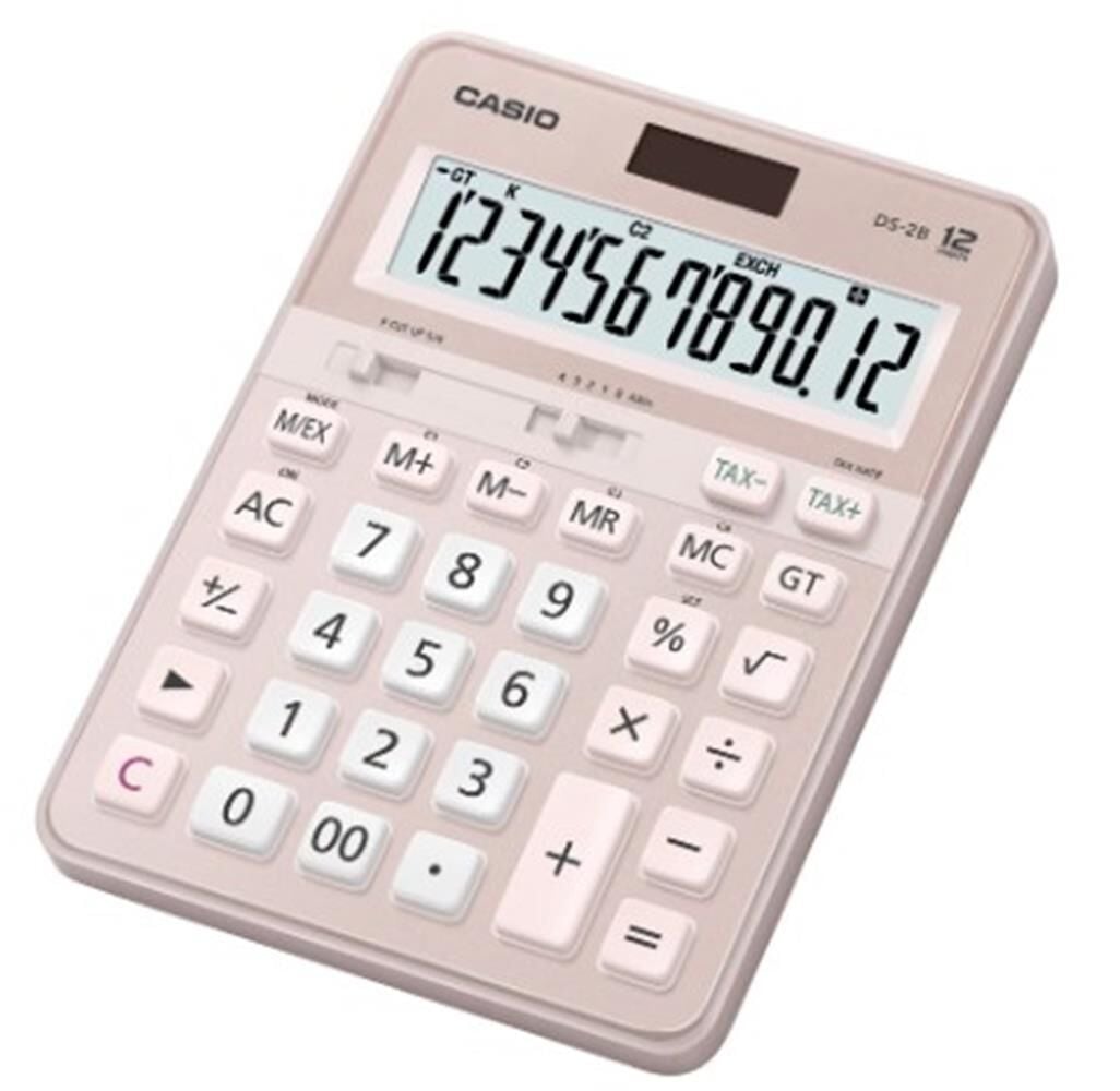 Casio DS-2B-PK Pembe Profesyonel 12 Haneli Masaüstü Hesap Makinesi