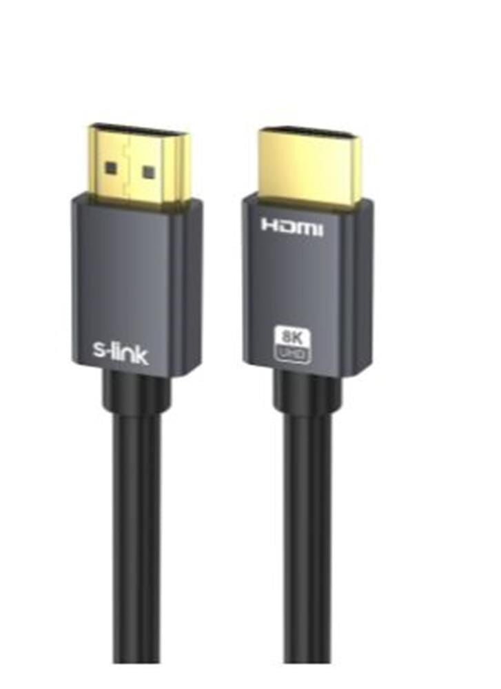 S-link SL-HM8K15 HDMI 2.1 Ultra High Speed 8K 60Hz / 4K 120Hz Altın Uçlu 1.5 Metre Kablo
