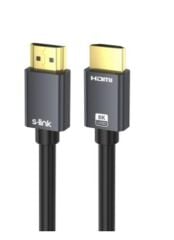 S-link SL-HM8K15 HDMI 2.1 Ultra High Speed 8K 60Hz / 4K 120Hz Altın Uçlu 1.5 Metre Kablo