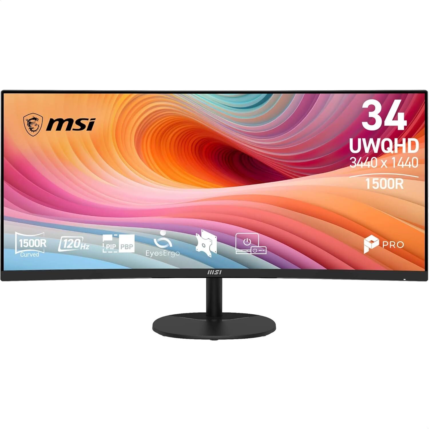 MSI 34'' PRO MP341CQ E12 Curved 1500R VA 1ms Adaptive-Sync Siyah UWQHD Monitör