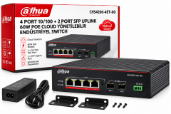 DAHUA CHS4206-4ET-60 4 PORT 10/100 + 2 PORT SFP UPLINK 60W POE CLOUD YÖNETİLEBİLİR ENDÜSTRİYEL SWITCH