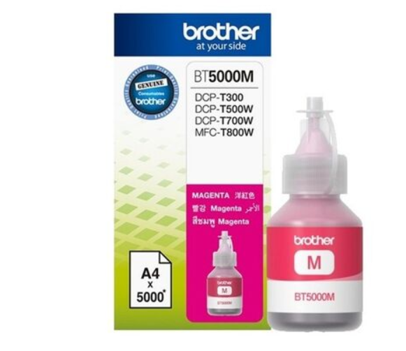 Brother BT5000M Kırmızı (Magenta) Şişe Mürekkep 5000 Sayfa Kapasiteli Orijinal Mürekkep Dolum Kartuşu