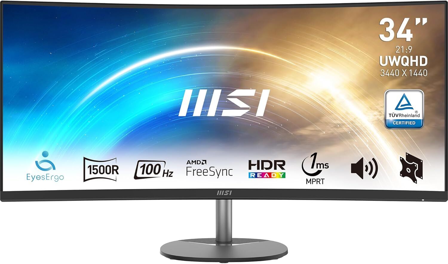 MSI 34'' PRO MP341CQW Curved 1ms 1500R FreeSync Siyah UWQHD Monitör