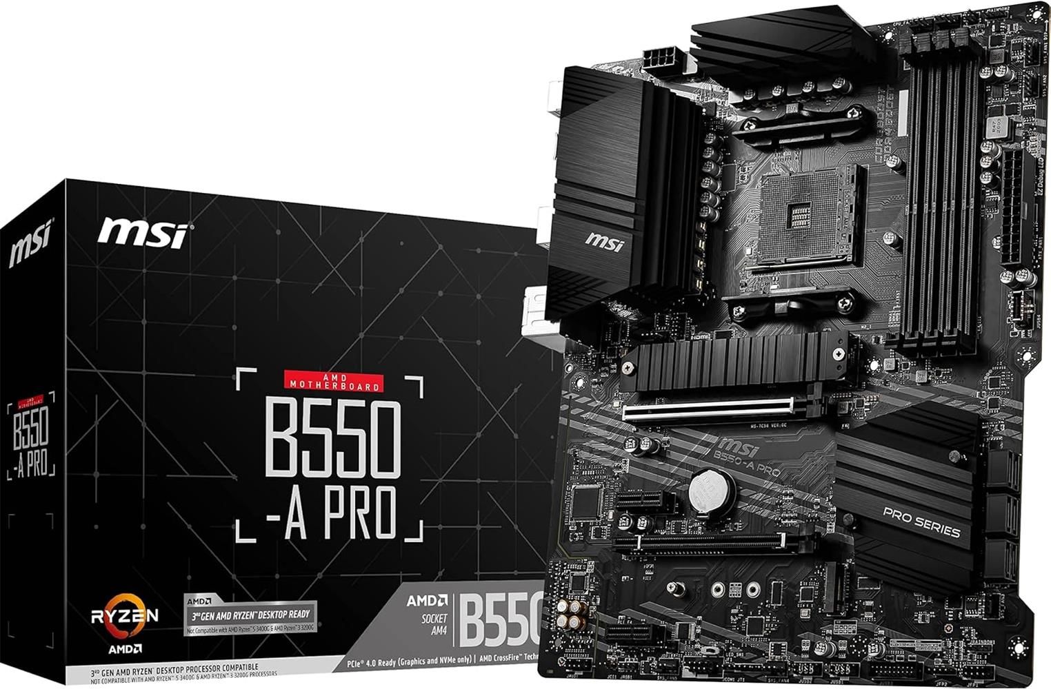 MSI B550-A Pro AM4 DDR4 Bellek 4400(OC) HDMI DP M.2 USB3.2 ATX Anakart