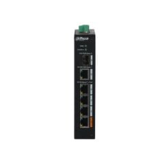 Dahua DH‑PFS3106‑4ET‑60 V2 Intel Layer‑2 Endüstriyel 4×10/100 Mbps PoE RJ‑45 + 1×10/100/1000 Mbps RJ‑45 Uplink + 1 × 100/1000 Mbps SFP 60 W Hi‑PoE PoE Watchdog 250 m Extend –30°C … +65°C Yönetilemez PoE Switch