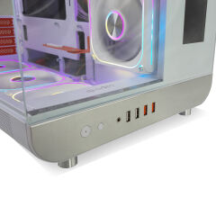 QUADRO QX100 EAGLE Gaming Kasa Pencereli Led Ekran Beyaz 9xRGB FAN