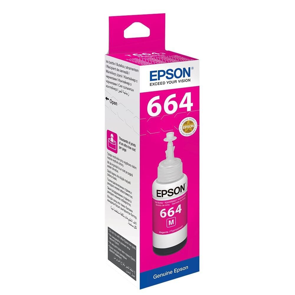 Epson 664 EcoTank Magenta (Kırmızı) Mürekkep Şişesi 70 ml - T6643