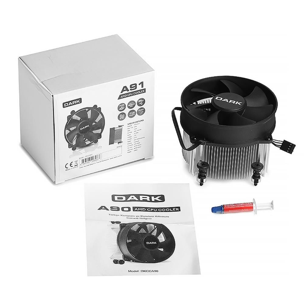 Dark DKCCA91 AM4/5 Ryzen Uyumlu 92 mm PWM Fanlı Bakır Alanlı Alüminyum Soğutucu 40 CFM 22 dBA AM4/AM5 Soket Uyumlu