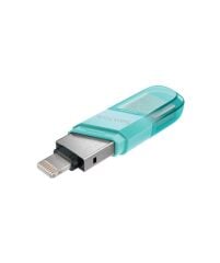 SanDisk iXpand Flash Drive Flip 128GB Lightning + USB Type-A USB 3.1 Gen 1 Mint (Sea Green) Flash Bellek