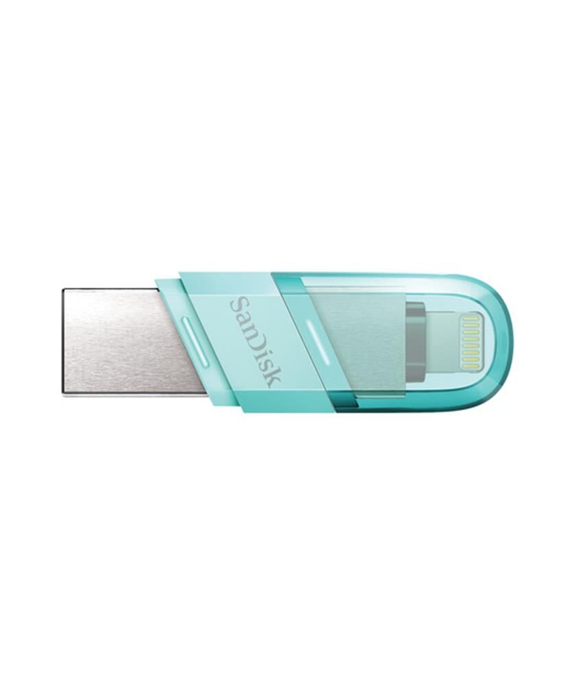 SanDisk iXpand Flash Drive Flip 128GB Lightning + USB Type-A USB 3.1 Gen 1 Mint (Sea Green) Flash Bellek
