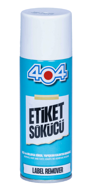404 Etiket Sökücü Sprey 200ml Yapışkan Kalıntı Temizleyici Sticker Sökücü Adhesive Remover Sprey Cam Metal Plastik Yüzey Temizleme