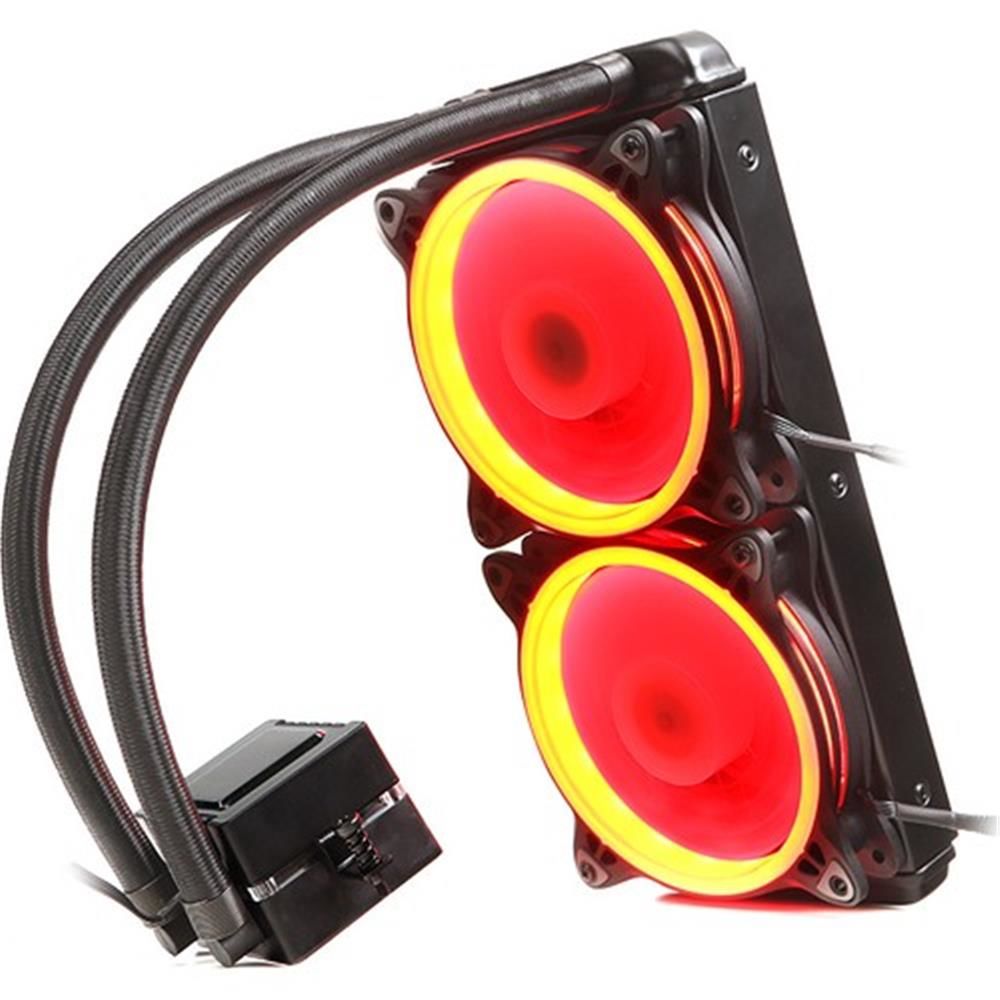 Dark AquaForce W242R DKCCW242R 240 mm Çift 120 mm Kırmızı LED Fanlı Sıvı Soğutma Sistemi – Intel ve AMD Tüm Soketlerle Uyumlu