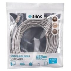S-LINK SL-U2010  10m USB2.0  Şeffaf Yazıcı Kablo